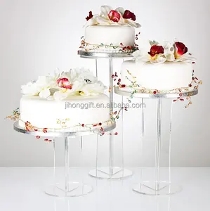 批发Emily设计透明亚克力圆形婚礼派对蛋糕支架
