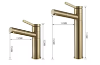Robinet de lavabo moderne de luxe à 360 degrés avec cartouche céramique, en cuivre brossé doré, robinetterie sanitaire, robinet de salle de bain à débit contrôlé