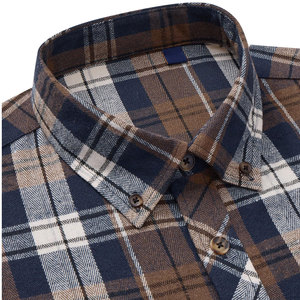 Camisa de Franela a Cuadros para Hombre, Manga Larga, Cierre de Botones, Estilo Casual, Algodón Transpirable, Ropa de Otoño, Última Moda - Product Image 3