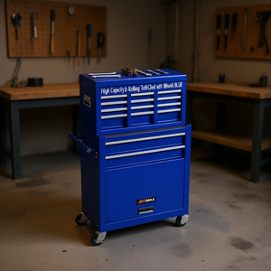 Caja de Herramientas Rodante JETMAX con 10 Cajones, Gabinete de Alta Capacidad con Ruedas y Asa de Empuje, Sistema de Cierre con Llave - Product Image 2