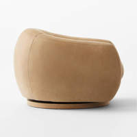 Chaise d'appoint lounge moderne Chaise pivotante en cuir Chaise ronde baril pour le salon