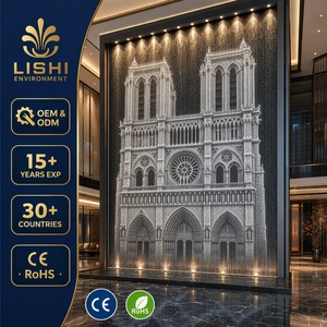 Fontaine murale d'eau personnalisée en acier inoxydable, style Cathédrale <span class=keywords><strong>Notre</strong></span>-<span class=keywords><strong>Dame</strong></span>, grand débit, pour projets commerciaux et complexes - Product Image 1