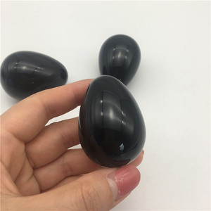 Huevos de cristal de obsidiana para mujer, Gema Natural, piedra pulida, cuarzo negro, para regalo - Product Image 3