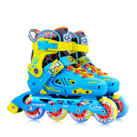 Chaussures patins à roues alignées pour enfants ou adultes Chaussures patins à roues alignées à coque dure PP Freestyle clignotant
