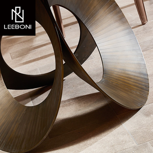 Juego de mesa de comedor <span class=keywords><strong>Lazy</strong></span> <span class=keywords><strong>Susan</strong></span> redonda moderna italiana Popular mesa de comedor de mármol redonda de lujo con patas doradas - Product Image 4