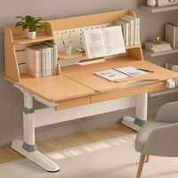 Bureau pour enfants en bois massif personnalisé, hauteur réglable, design ergonomique, respectueux de l'environnement, structure durable, emballage plat, moderne, chambre à coucher, bureau à domicile