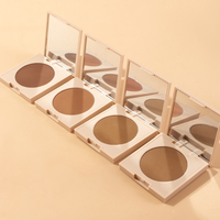 Poudre bronzante pressée vegan 4 couleurs sans talc, soyeuse et lisse, palette de bronzant avec logo personnalisé, palette de contour naturellement mate