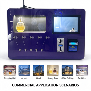 Distributeur automatique de parfums avec paiement par pièces et cartes, barre de distribution avec éclairage interne supérieur pour les emporia de cosmétiques et les mezzanines de beauté - Product Image 5