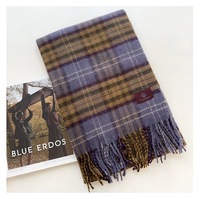 Écharpes à carreaux personnalisées en gros avec marque privée ODM – Écharpes douillettes automne-hiver, couvertures tricotées à carreaux, vente en gros directe usine