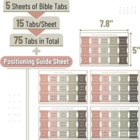 Fournitures de journalisation de livre biblique onglets bibliques laminés avec lettrage en relief doré vinyle imperméable amovible