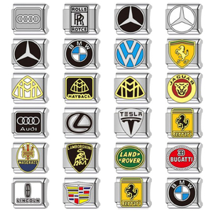 Popular Italian Charm Car Logo <b>Bracelet</b> Rhodium Plated DIY Handmade Bulk Gold Silver Stainless Steel Gift - Product Image 2