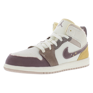 Nike Jordan 1 MID SE CRAFT PS รองเท้ากีฬาเด็กผู้หญิง, รองเท้ากีฬาสี sail/taupe hoze/fossil Stone ดีไซน์นักเรียนทันสมัย-100% ของแท้ - Product Image 1