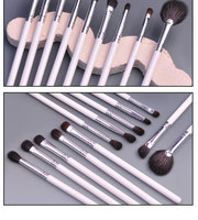 12 pièces pinceaux de maquillage personnalisés durables OEM Dense abordable original oeil en bois marque privée voyage Logo personnalisé de haute qualité