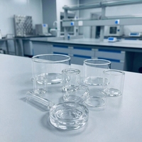 Tube en quartz clair poli, rond, grand diamètre, récipient de laboratoire optique avec services de cintrage et de soudage