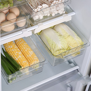 Transparent Telescopic Refrigerator Storage Box With Clip-on Lid Rectangle Food Grade Organizer For Fridge - Product Image 3