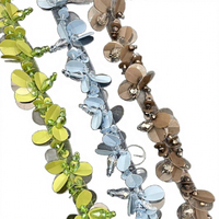 Nouvelles Perles en Cristal Faite Main 3D Petites Fleurs Paillettes Dentelle Bordures Style Chinois Petite Dentelle à Paillettes Perlée pour Vêtements Poignet DIY