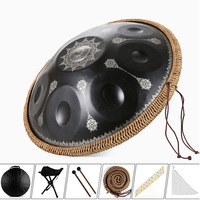 9 10 12 Note Steel Handpan Drum Set with Stand Soft Bag Professional Hand Drum Percussion Instrument Custom Pattern Design