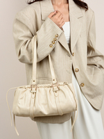 Tas kurir Vintage wanita, tas kurir bahu kapasitas besar banyak saku, tas Tote lembut dicuci Vintage mode