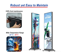 Afficheur LED d'intérieur pliable avec roulettes intégrées, écran LED publicitaire commercial