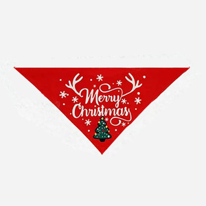 Yisi Pet Christmas Triangular Bib Reindeer Print Dog Cat <b>Scarf</b> Winter Accessory - Product Image 5
