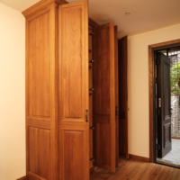 Armoire moderne en noyer, portable et de type dressing, design de luxe pour chambre principale