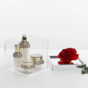 Caja de exhibición de modelo transparente de acrílico, espejo plateado cuadrada con caja de regalo, vitrina apilable de decoración transparente para modelos de automóviles - Product Image 5