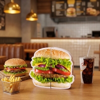 Tarjetas de Visita Plegables con Forma de Hamburguesa, Diseño Personalizado, Código QR, Tarjetas 3D Pop-up, Marketing Creativo