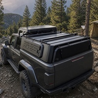 Auvent de camionnette pour équipement photographique, coque de benne en aluminium verrouillable avec accès latéral et rangement couvert