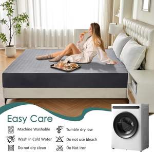 Cubrecama Impermeable y Transpirable de Microfibra Tamaño Queen, Bolsillos Profundos, Antideslizante, Silencioso, Lavable a Máquina, Gris (60x80) - Product Image 5
