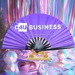 Customized 13 Inch <b>Large</b> Bamboo Folding <b>Fans</b> Bulk Order Painted Rave Bamboo Crafts Product Category - Product Image 2