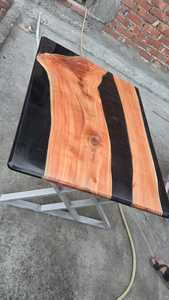 Modern Wooden Epoxy <b>Table</b> – Black & <b>Brown</b> Solid Wood Luxury Furniture, Wholesale Manufacturer & Exporter - Product Image 4