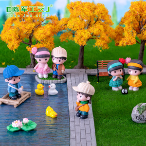 Figuras Decorativas Chunjun Landscape Next Door, <span class=keywords><strong>Pareja</strong></span> <span class=keywords><strong>de</strong></span> Niño y Niña, Accesorios para Decoración <span class=keywords><strong>de</strong></span> Manos, Coche, Escritorio, Cocina - Product Image 3