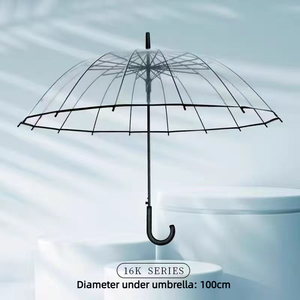 <span class=keywords><strong>Parapluie</strong></span> <span class=keywords><strong>transparent</strong></span> à 16 baleines en POE, ouverture automatique, avec logo personnalisé OEM, pour mariage, photographie de mariée, vente en gros - Product Image 4