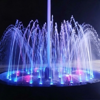 Fuentes de Agua Danzantes LED de Acero Inoxidable Personalizables, Coloridas, Musicales, Decoración de Jardín Exterior, Fuente para Villa