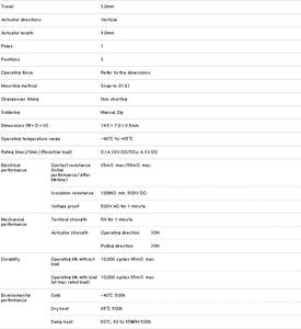ALPS SSSF012100 8.5mm 2mm-Type de voyage agent autorisé garantie authentique interrupteur à glissière - Product Image 5