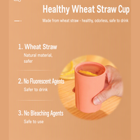 Tasse en paille de blé, 8 couleurs, sans BPA, qualité alimentaire, cannelée, réutilisable, compatible lave-vaisselle, écologique, en stock, pour la maison, prête à être expédiée, vente en gros