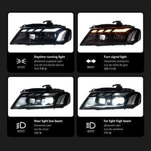 Fari HETOP <span class=keywords><strong>A4</strong></span> B8 2008-2012, Aggiornamento Fari RS LED, Lampada Frontale Modificata con Indicatori di Direzione e Luci Diurne per <span class=keywords><strong>Audi</strong></span> - Product Image 3