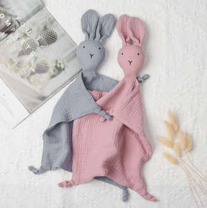 Bán Buôn Amazon Dễ Thương Động Vật Muslin Bunny Bé An Ninh Chăn Comforter Đáng Yêu Chăn Bông - Product Image 2