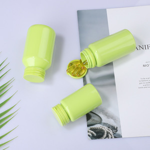 ขวดฝาเปิดง่ายขนาด 80-175 มล. ขวดพลาสติก PET สีเขียวสำหรับบรรจุภัณฑ์วิตามินเม็ด บรรจุภัณฑ์ผลิตภัณฑ์เพื่อสุขภาพ ขวดปิดผนึก - Product Image 2