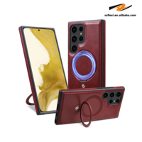 Étui de téléphone magnétique en cuir PU de luxe pour Samsung Galaxy S26 S25 S24 S23 S22 Ultra Plus A15 A35, étuis de charge sans fil