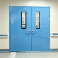 Portes en acier à double battant avec panneau vitré, les plus populaires pour les bureaux médicaux, destinées aux fournisseurs de portes d'hôpitaux de taille standard