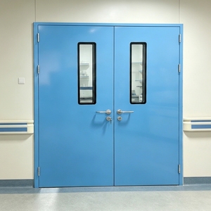 Puertas de Acero de Doble Hoja con Panel de Vidrio, las Más Populares para Consultorios Médicos, para Proveedores de Puertas de Hospital de Tamaño Estándar - Product Image 2