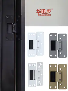 Nuevo precio barato 35/40/45mm perfil de aluminio puerta de vidrio abatible delgada bisagras ocultas aluminio anodizado acabado de color blanco y negro