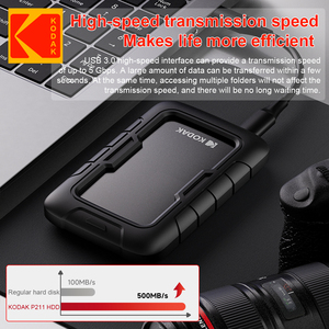 Kodak ใหม่สำหรับ P110 PHDD 500GB 1TB ฮาร์ดดิสก์ภายนอกแบบพกพา USB 3.0 สำหรับใช้งานกับเดสก์ท็อป - Product Image 3