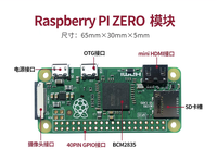 Komputer Raspberry Pi Zero 2W Kit Papan Pengembangan Quad-Core 64-Bit SoC Cortex-A53 CPU 1GHz untuk Raspberry Zero Nirkabel