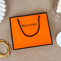 Sacs cadeaux en carton blanc grand format avec poignée en corde et logo « Best.Wishes » imprimé, emballage pour gâteaux, bougies et articles d'artisanat