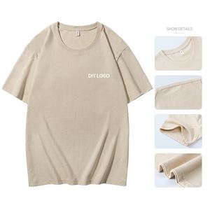 Premium 180GSM Combed Cotton Crew <b>Neck</b> T-Shirt Men Women Unisex Soft Breathable Casual Everyday Wear - Product Image 1