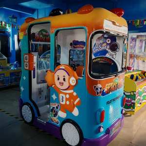 Bus scolaire spécial mignon enfant voitures jaunes et bleues <span class=keywords><strong>2</strong></span> écrans Kiddie Ride pour Arcade simulateur à jetons Machine de course Hot Gmae - Product Image 5