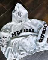 Hoodie ritsleting jalan tinggi Hoodie cetak DTG desain Hoodie ritsleting Fit kotak katun 100% berat logo kustom
