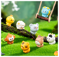 Petit Cadeau Kawaii Dessin Animé Nouvel An Chinois 3D Serpent Lapin Vache Singe Tigre Poupée Zodiaque Figurines Résine Enfants Art Artisanat Ornements